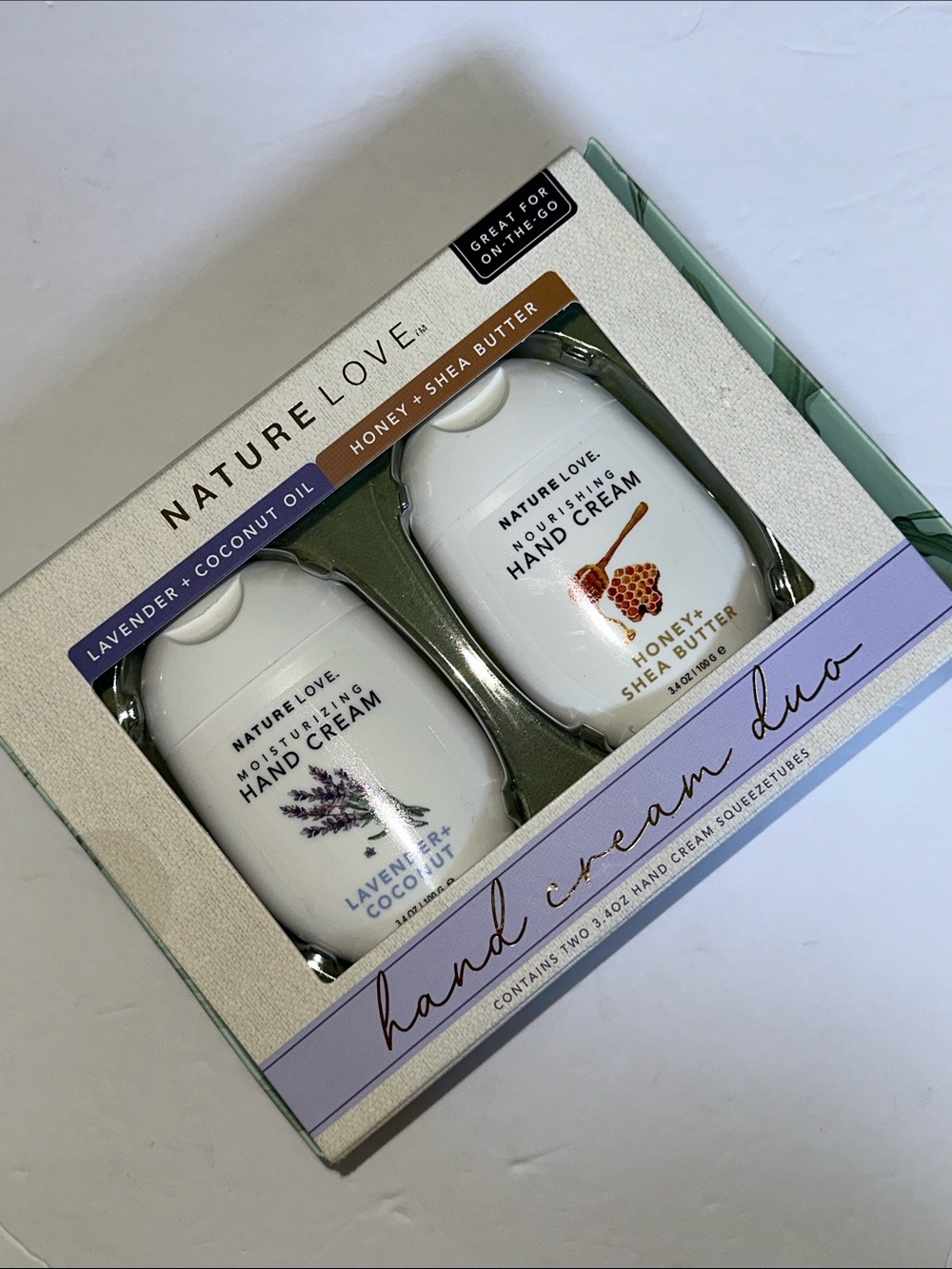 Nature Love Hand Cream Duo - Lavender Coconut & Honey Shea Butter (White) New